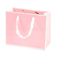 Rectangle Paper Bags with Rope Handles, for Gift Bags and Shopping Bags, Pink, 22x10x18cm(CARB-L011-02A-04)