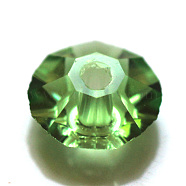 Imitation Austrian Crystal Beads, Grade AAA, Faceted, Flat Round, Lime Green, 8x4mm, Hole: 0.9~1mm(SWAR-F061-4x8mm-16)