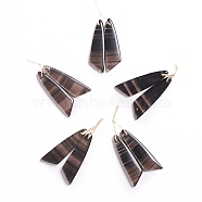 Natural Gemstone Pendants, for Jewelry Making, Wing, 43~44.5x10~11x3.5~5mm, Hole: 1.2mm(X-G-G827-04Q)