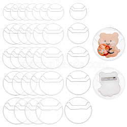 50Pcs 5 Style Round Plastic Brooch Protectors Cover, Circle, Transparent Badge Packaging Bag, Clear, 34~50x0.5mm, 10pcs/style(AJEW-CA0002-49)