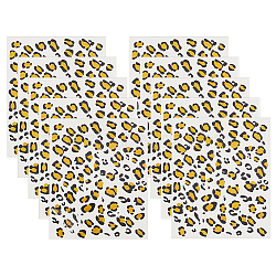 Cool Body Art Removable Temporary Tattoos Stickers, Rectangle with Leopard Print Pattern, Goldenrod, 16x13x0.01cm(MRMJ-WH0075-49)
