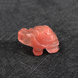 Watermelon Stone Glass Carved Healing Tortoise Figurines, Reiki Stones Statues for Energy Balancing Meditation Therapy, 53~54.5x35~37x23~25.5mm(DJEW-PW0012-031B-03)