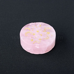 Natural Rose Quartz Display Decorations, for Home Office Desk, Flat Round, Star, 60mm(G-PW0004-21D)