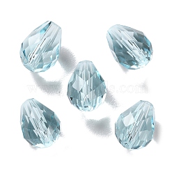 K9 Glass, Imitation Austrian Crystal Beads, Faceted, Teardrop, Light Blue, 8x6x6mm, Hole: 1.4mm(GLAA-R001-07B)