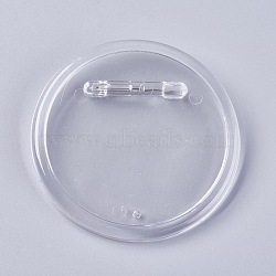 Transparent Acrylic Brooch Cabochon Bezel Settings, with Iron Pin Back Bar Findings, Clear, 65x5mm, Pin: 0.7mm, Tray: 56mm(X-KY-WH0003-B02)