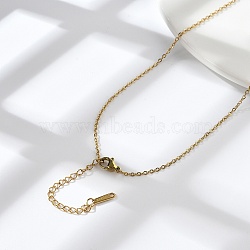 304 Stainless Steel Cable Chains Necklace for Men Women, Golden, Wide: 1.5mm, 15.75 inch(40cm)(NJEW-N050-A03-G15)