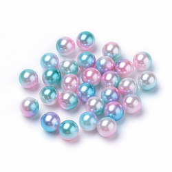 Rainbow Acrylic Imitation Pearl Beads, Gradient Mermaid Pearl Beads, No Hole, Round, Sky Blue, 8mm, about 2000pcs/500g(OACR-R065-8mm-A05)