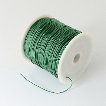 Braided Nylon Thread, Chinese Knotting Cord Beading Cord for Beading Jewelry Making, Dark Sea Green, 0.5mm, about 150yards/roll