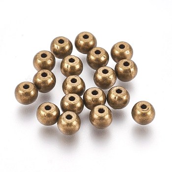 Tibetan Style Alloy Beads, Round, Antique Bronze, Lead Free & Cadmium Free & Nickel Free, 5X6X6mm, Hole:1.5mm