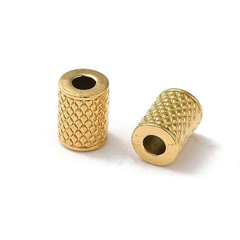 304 Stainless Steel Beads, Column, Real 18K Gold Plated, 8x6mm, Hole: 2.5mm