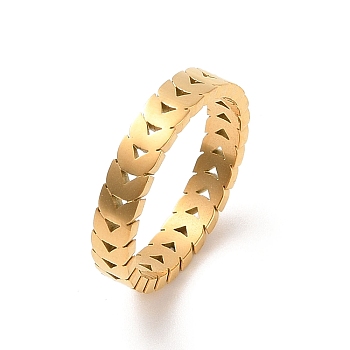 304 Stainless Steel Finger Ring, Real 18K Gold Plated, 4mm, US Size 7(17.3mm)