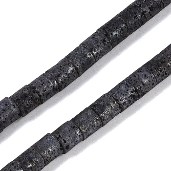 Frosted Natural Lava Rock Beads Strands, Column, 4x4mm, Hole: 1mm, about 100pcs/strand, 15.94''(40.5cm)