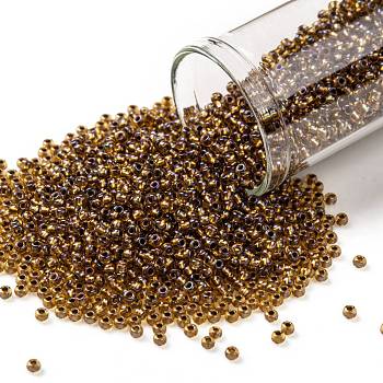 TOHO Round Seed Beads, Japanese Seed Beads, (1853) Transparent AB Honey Comb, 11/0, 2.2mm, Hole: 0.8mm, about 1110pcs/10g