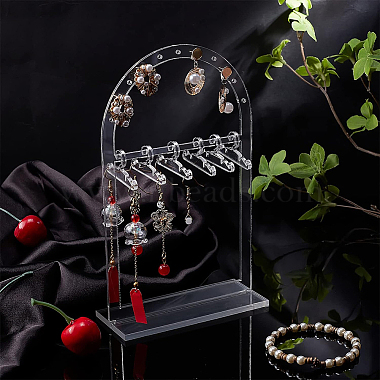 Transparent Acrylic Earring Display Stands(ODIS-WH0025-62)-5