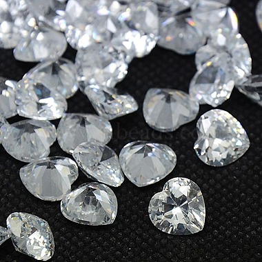 6mm Clear Heart Cubic Zirconia Cabochons