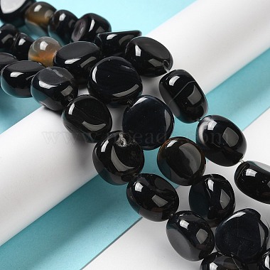 Natural Black Agate Beads Strands(G-H295-D01-08)-2