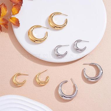 Boucles d'oreilles en forme de croissant de lune(JE1089B)-4