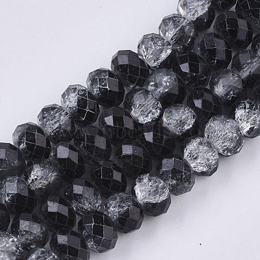 8mm Black Rondelle Glass Beads