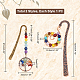 AHADEMAKER 2Pcs 2 Style Tibetan Style Carved Alloy Pendant Bookmarks(AJEW-GA0004-83)-2
