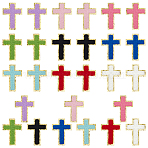 Towel Embroidery Style Cloth Iron on/Sew on Patches, Appliques, Badges, for Clothes, Dress, Hat, Jeans, DIY Decorations, Cross, Mixed Color, 80x55~58x2.5mm, 9pcs/set(DIY-FG0007-22)