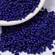 MIYUKI Round Rocailles Beads, Japanese Seed Beads, 8/0, (RR414) Opaque Cobalt, 8/0, 3mm, Hole: 1mm, about 19000~20500pcs/pound(SEED-G008-RR0414)