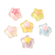 Cartoon Translucent Reisn Cabochons, for Jewelry Making, Mixed Color, Star, 11.5x12.5x7mm(RESI-C039-01S)