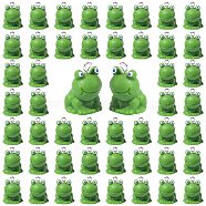 50Pcs Opaque Resin Pendants, 3D Frog Charms, with Stainless Steel Color Tone 304 Stainless Steel Loops, Green, 20x14x15mm, Hole: 1.8mm(RESI-SZ0002-08)