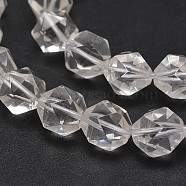 Faceted Natural Quartz Crystal Bead Strands, Rock Crystal Beads, Star Cut Round Beads, 10mm, Hole: 1mm, about 39pcs/strand, 16 inch(G-J331-09-10mm)
