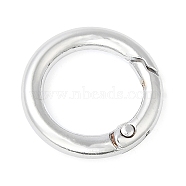 Rack Plating Brass Spring Gate Rings, Round Ring, Lead Free & Cadmium Free, Long-Lasting Plated, Platinum, 6 Gauge, 25x4mm(KK-Q781-11P)