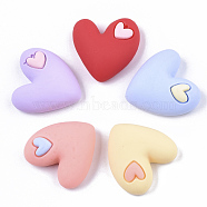 Opaque Resin Cabochons, Heart, Mixed Color, 19x20x8mm(X-CRES-N022-66)