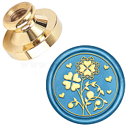 Wax Seal Brass Stamp Head, for Wax Seal Stamp, Flower Pattern, 25x14.5mm(AJEW-WH0209-684)