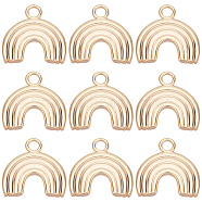 10Pcs Brass Charms, Rainbow Charms, Real 18K Gold Plated, 14x14.5x1mm, Hole: 2mm(KK-BBC0011-25)