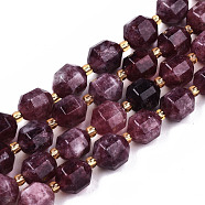 Natural Dolomite Beads Strands, Faceted, Dyed, Round, Purple, 10.5x9.5mm, Hole: 1.2mm, about 31pcs/strand, 15.04 inch~15.35 inch(38.2cm~39cm)(G-T131-85B-01)