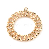 Brass Pendants, Ring, Real 18K Gold Plated, 28x25x2mm, Hole: 1.5mm(KK-Q816-19G)