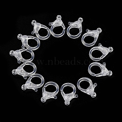 Transparent Plastic Lobster CLaw Clasps, Clear, 26x19x6mm, Hole: 2mm(KY-H005-A13)