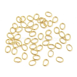 304 Stainless Steel Jump Rings, Closed Jump Rings, Oval, Real 18K Gold Plated, 3.5x4.5x0.6mm, Inner Diameter: 2x3mm(STAS-F221-46N-G)