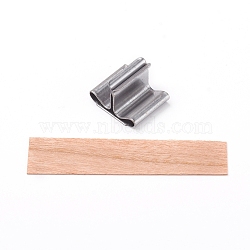 Wood Candle Wicks, with Iron Stand, for Candle Making and Candle DIY Craft, BurlyWood, 49x11.5x0.5mm(DIY-WH0157-97J)