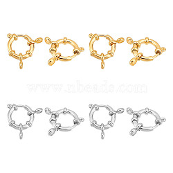 8Pcs 2 Colors 304 Stainless Steel Spring Ring Clasps, Ring, Mixed Color, 24x4mm, Hole: 2.5mm, 4pcs/color(STAS-UN0053-82)