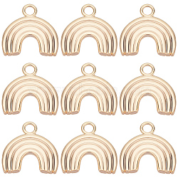 10Pcs Brass Charms, Rainbow Charms, Real 18K Gold Plated, 14x14.5x1mm, Hole: 2mm(KK-BBC0011-25)