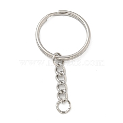 304 Stainless Steel Split Key Rings, Stainless Steel Color, 59mm(KEYC-M035-01P)