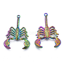 201 Stainless Steel Pendants, Scorpion, Rainbow Color, 43.5x29x3mm, Hole: 1.8mm(STAS-N098-169M)