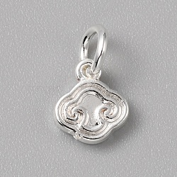 Brass Charms, with Jump Ring, Silver, Cloud, 10x8x2mm, Hole: 4mm(FIND-WH0159-63S-04)