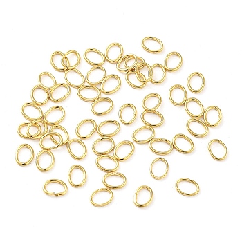 304 Stainless Steel Jump Rings, Closed Jump Rings, Oval, Real 18K Gold Plated, 3.5x4.5x0.6mm, Inner Diameter: 2x3mm