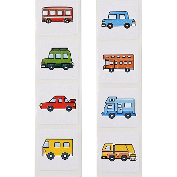 Sealing Label, Picture Stickers, Vehicle, 25mm, about 500pcs/roll