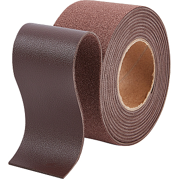 2M PVC Imitation Leather Ribbons, for Clothes, Bag Making, Coconut Brown, 37.5mm, about 2.19 Yards(2m)/Roll