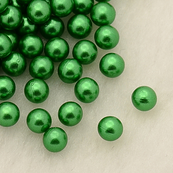 No Hole ABS Plastic Imitation Pearl Round Beads, Dyed, Sea Green, 4mm, about 5000pcs/bag