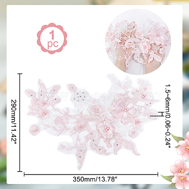 3 accessoires d'ornement de broderie en polyester organgza à fleurs d(DIY-WH0297-20C)-2
