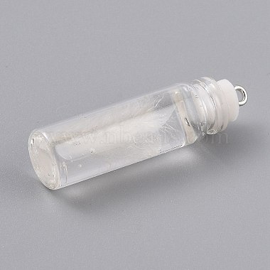 Transparent Glass Bottle Pendant Decorations(EGLA-B002-01D)-2