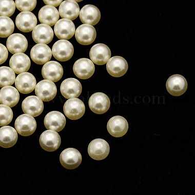 3mm Beige Round Acrylic Beads