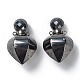 Faceted Synthetic Hematite Openable Perfume Bottle Pendants(G-P435-A-05P)-1